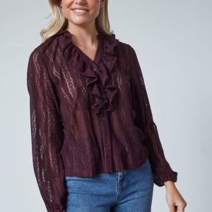 Eina LS Blus – Deep Bordeaux