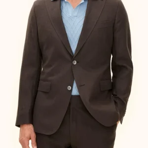 OSCAR JACOBSON Fogerty Linen Blazer - Brown