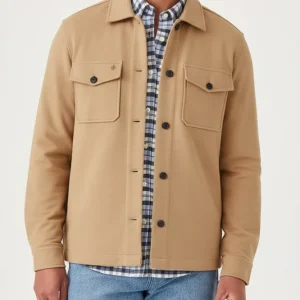 MORRIS Andrew Jersey Overshirt - Khaki
