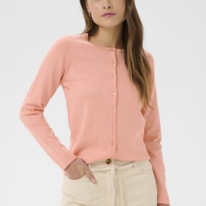 Mila R-Neck Cardigan – Blooming Dahlia Melange
