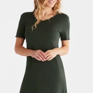 Nattlinne i bambuviskos Josefine - Dark olive