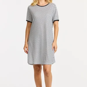 Nattlinne kort ärm - Black/white