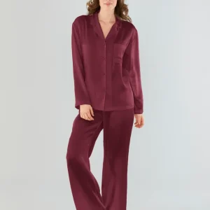 Sidenpyjamas - Burgundy