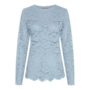 MDCMILLEY – Blå långärmad spetstopp