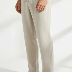 SAND Jason S Linen Pants - Beige