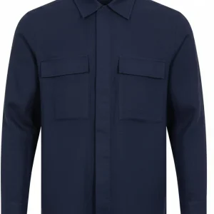 SAND Aiden Linen Overshirt - Navy