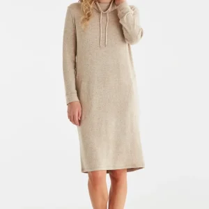 Klänning med polokrage - Beige melange