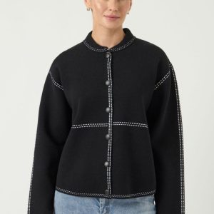 Jena Cardigan – Black Star/ White Stitch