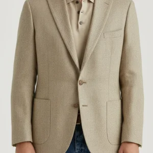MORRIS Hayes Herringbone Blazer - Khaki
