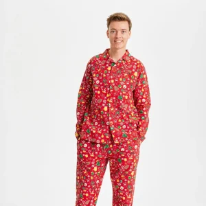 Crazy Julpyjamas Flannell Röd - Herr.