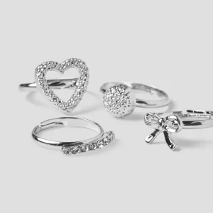 NKFACCKIDA – 4-pack ringar silver