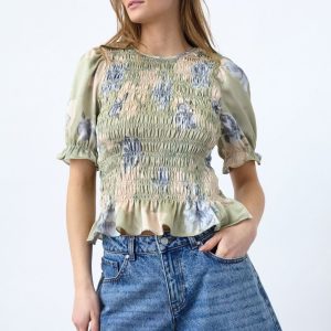 Nix SS Blus – Sage/Flower