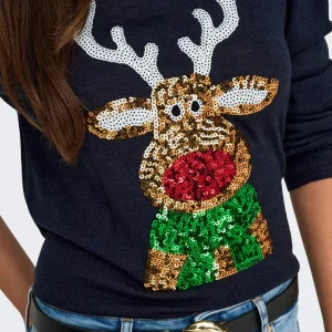 ONLYXMAS – Mörkblå jultröja