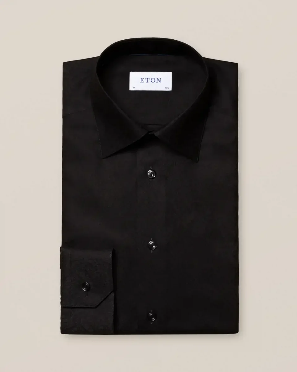 ETON Jacquard Paisley Shirt - Black - Bild 3