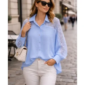 PFSHIRT – Blå spetsskjorta