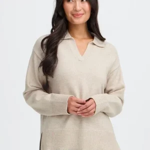 FRBITTE – Beige tröja med krage