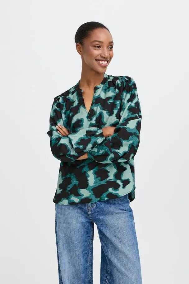 BYIBINE – Grönmönstrad blus - Bild 2