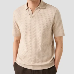 ETON Jacquard Polo Shirt - Brown
