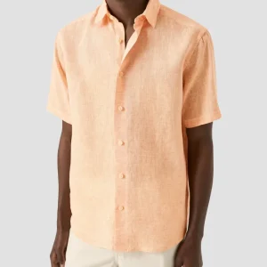 ETON Linen Shirt SS - Orange