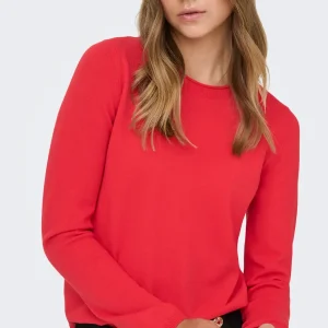 ONLLOYAL – Röd tunnstickad tröja