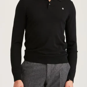 MORRIS Merino Polo Knit - Black