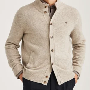 MORRIS Hertford Button Cardigan - Khaki