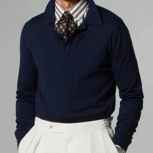 STENSTRÖMS Merino Collared Shirt - Navy