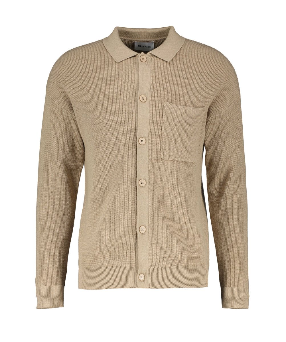 SAND Liam Kashmir Buttoned Cardigan - Beige - Bild 4