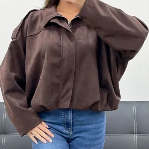 PFMOCKAJACKA – Brun jacka i fuskmocca